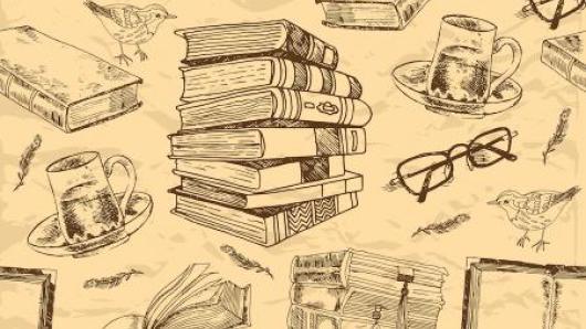 Books drawn on paper 