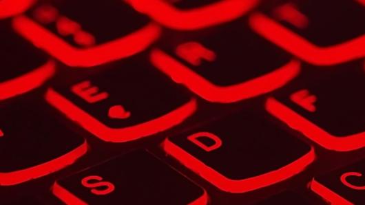 Red lighted keyboard.